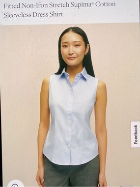 Brooks Brothers Light Blue Sleeveless Button-Down Shirt